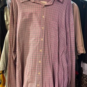 Unique Bargains Pink Checkered Casual Button Down Shirt